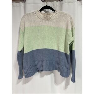 American Eagle‎ Women's S Color Block Crew Neck Knit Sweater Cotton
